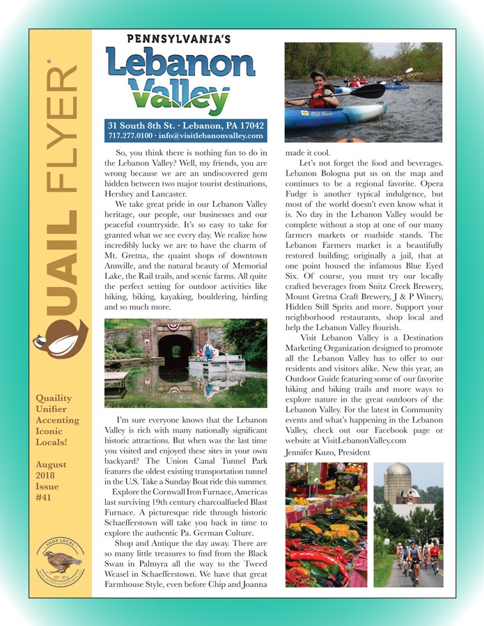 The Quail Flyer, Issue 41 | Visit Lebanon Valley